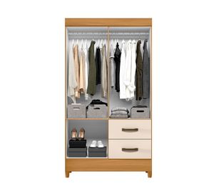 Clóset 4 puertas 2 cajones Castro beige 181x98x47 cm