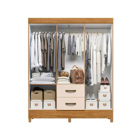 Clóset 6 puertas 2 cajones Castro beige 181x147x47 cm