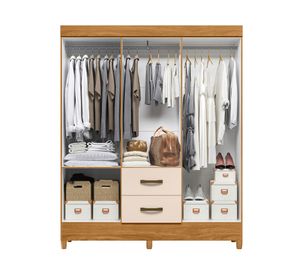 Clóset 6 puertas 2 cajones Castro beige 181x147x47 cm