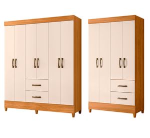 Combo 2 clóset 10 puertas 4 cajones Castro café