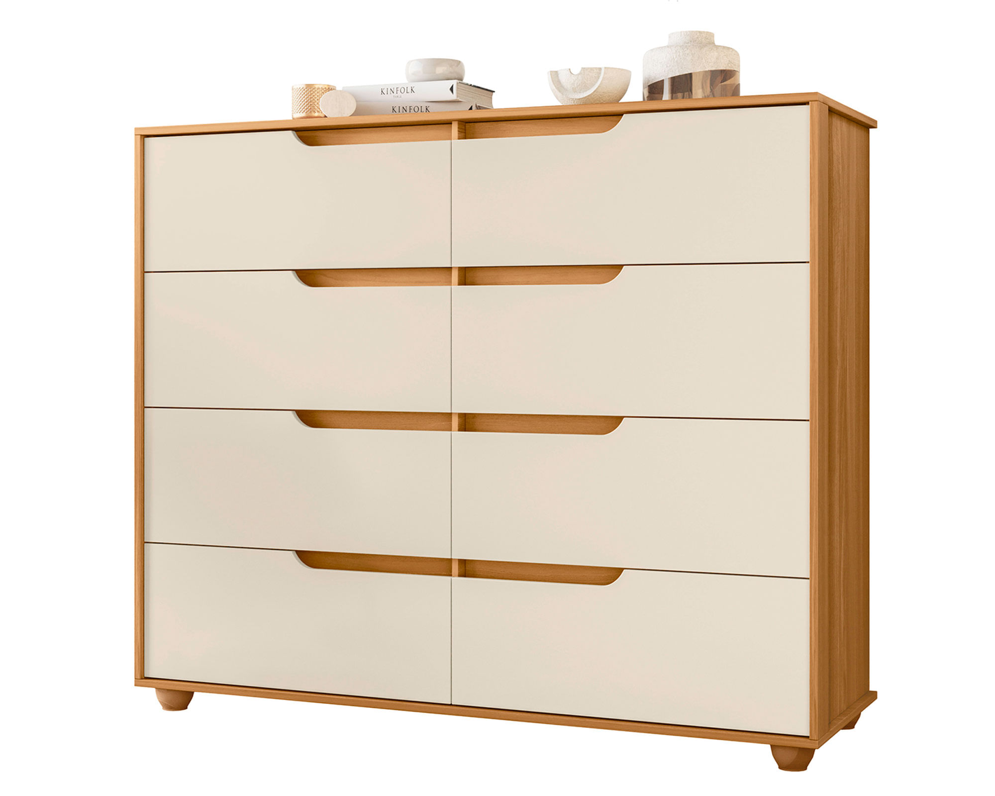 VekkaHome Cómoda Evo beige 6 cajones