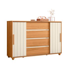 Cómoda 2 puertas 4 cajones Evidenza café