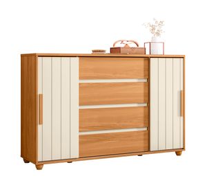 Cómoda 2 puertas 4 cajones Evidenza café