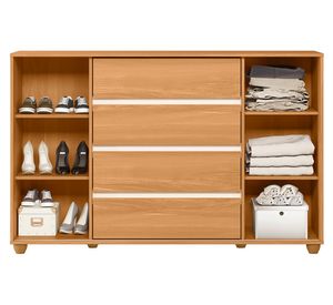 Cómoda 2 puertas 4 cajones Evidenza café