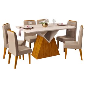 Comedor 6 sillas Argo Lia beige