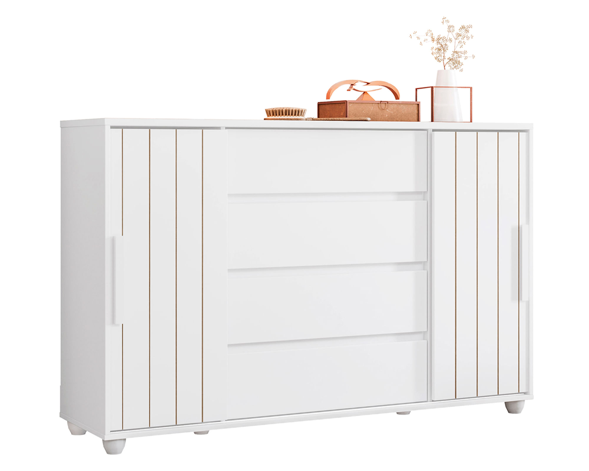 VekkaHome Cómoda 4 cajones Evidenza blanco
