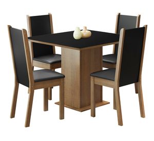 Comedor 4 sillas Lilo Greco negro