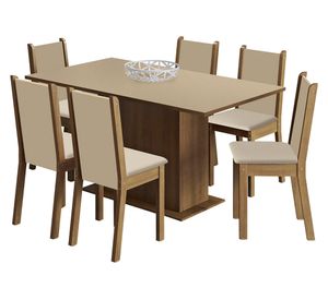 Comedor 6 sillas Suecia Light café