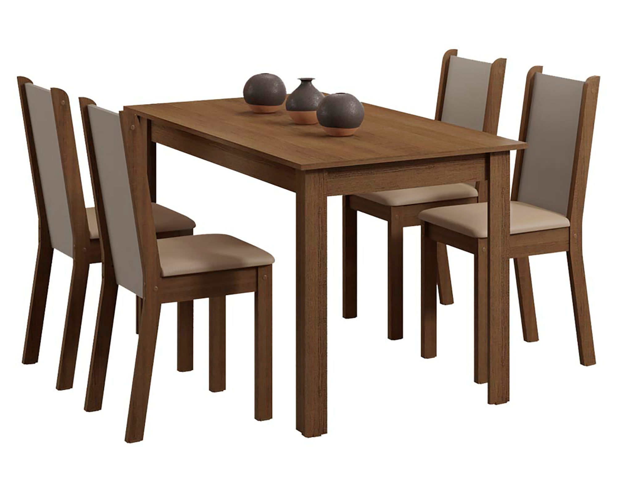 VekkaHome Juego comedor 4 personas Leone