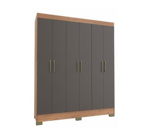 Clóset 6 puertas 1 cajón Roma gris 182x147x47 cm