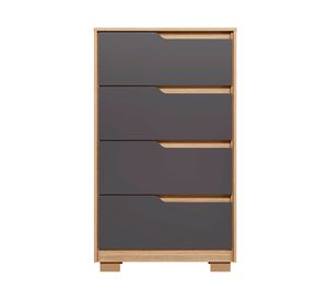 Cómoda Sole café/gris 4 cajones