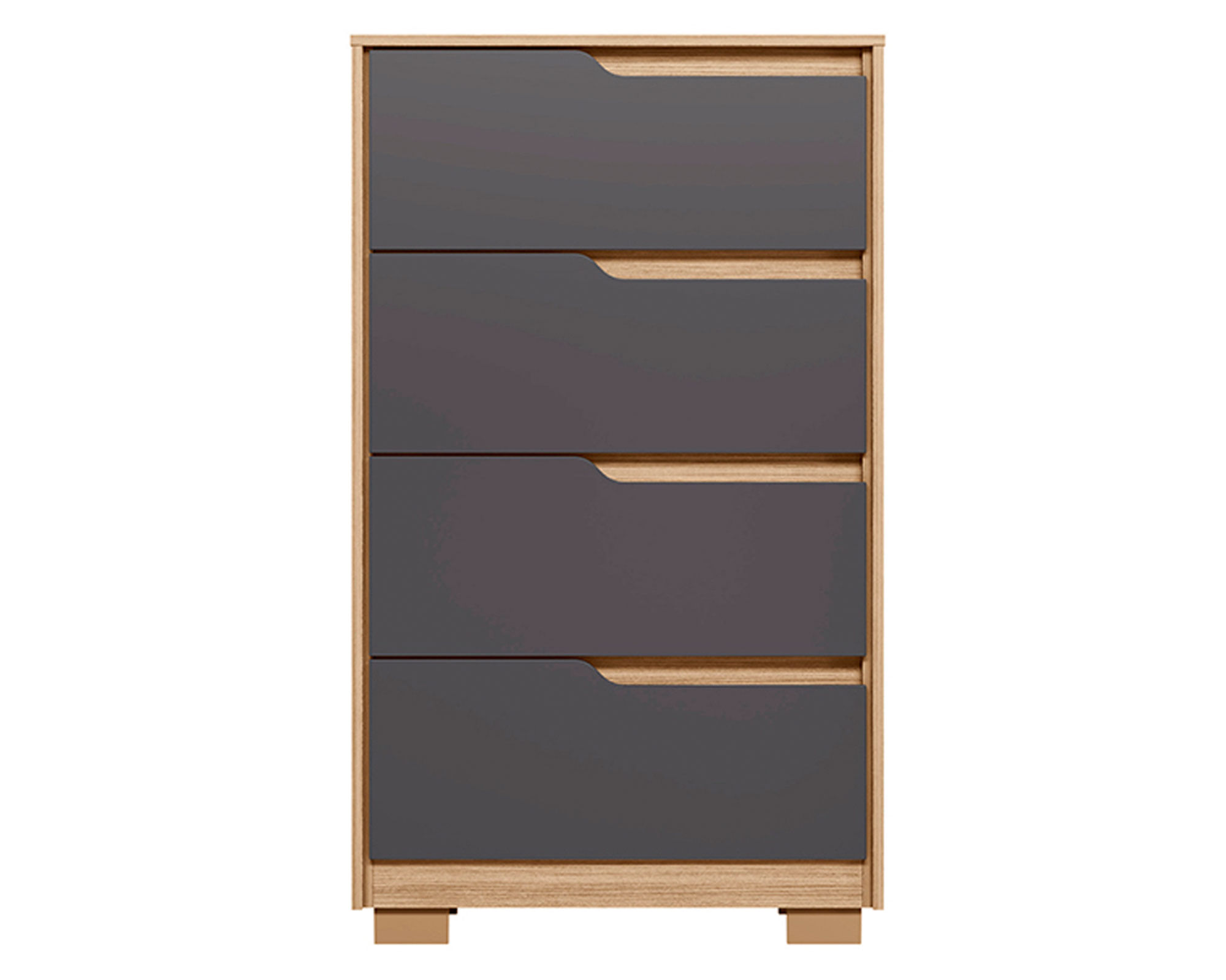 VekkaHome Cómoda Sole café/gris 4 cajones