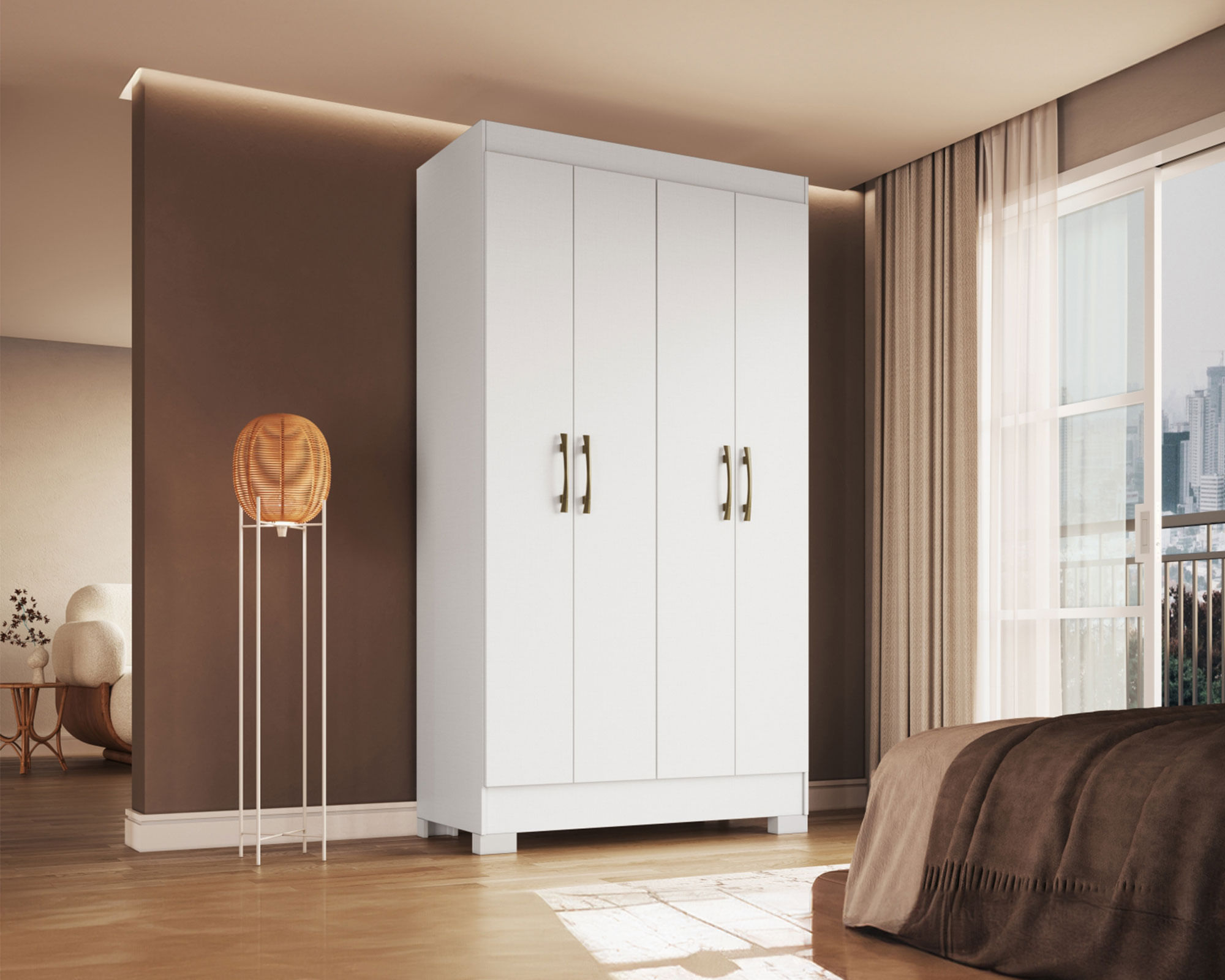 Clóset 4 puertas 1 cajón Roma blanco 182x98.4x47 cm | Easy.cl