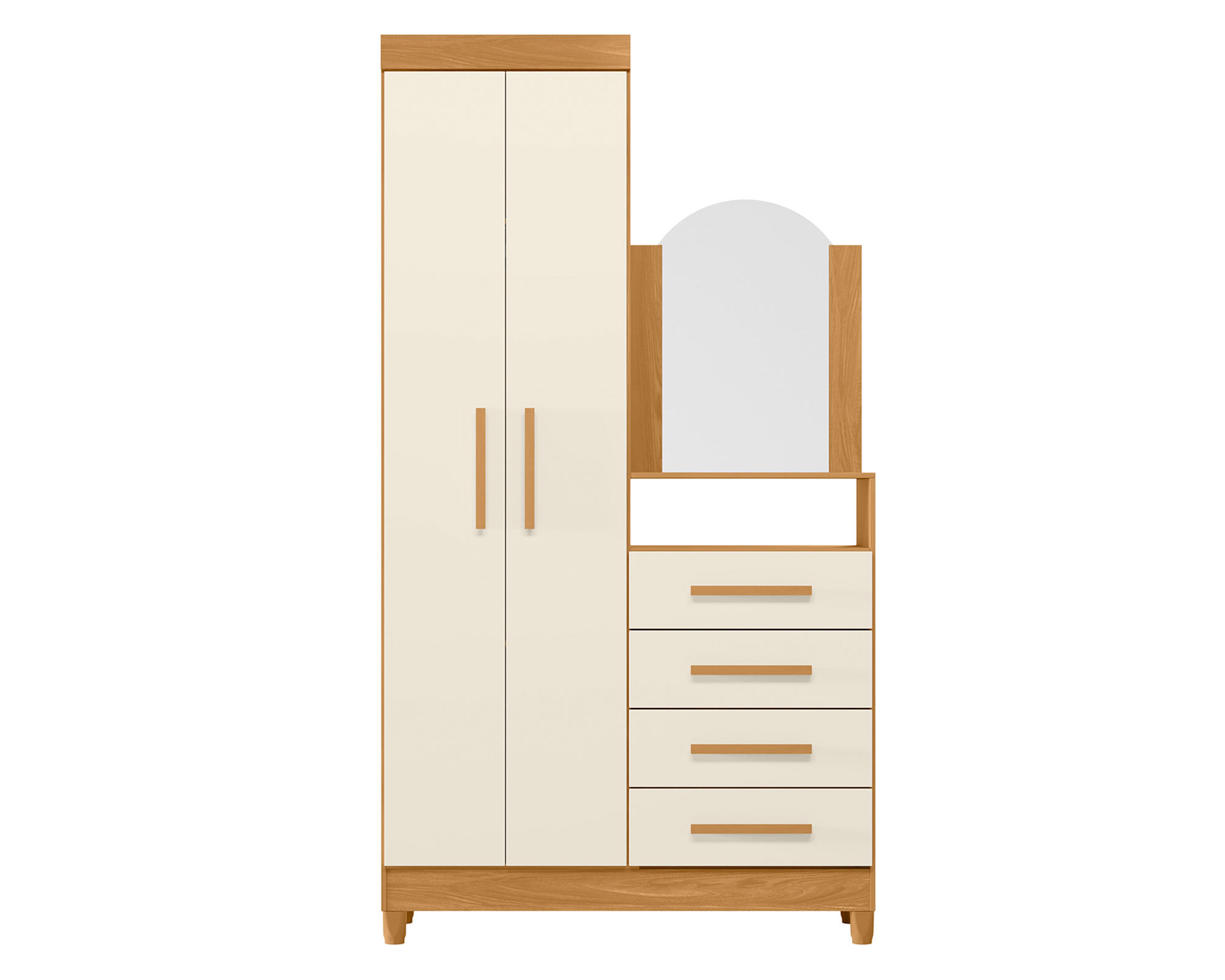 VekkaHome Cómoda Capri café/beige 4 cajones