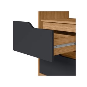 Velador Sole 2 cajones café/gris