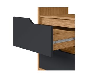 Velador Sole 2 cajones café/gris