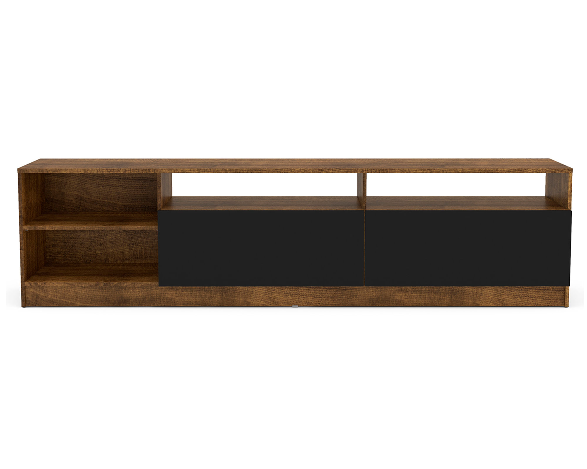 VekkaHome Rack TV 75" Moyan 2 puertas café/negro