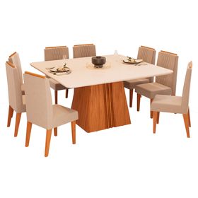 Comedor 8 sillas Italia Lia beige