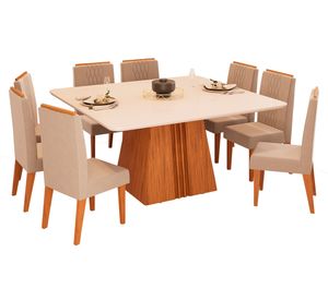 Comedor 8 sillas Italia Lia beige