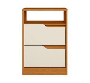 Velador Sole 2 cajones café/beige