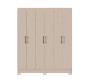 Clóset 6 puertas 1 cajón Roma crema 182x147x47 cm
