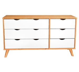 Cómoda Luna café/blanco 6 cajones