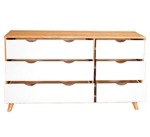 Cómoda Luna café/blanco 6 cajones