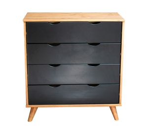 Cómoda Elis café/negro 4 cajones