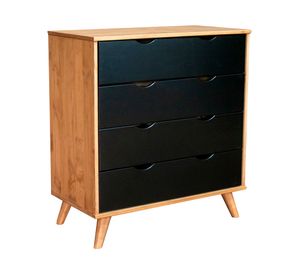 Cómoda Elis café/negro 4 cajones