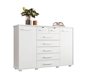 Cómoda 2 puertas 7 cajones Fontana blanco