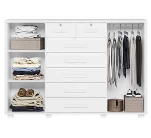 Cómoda 2 puertas 7 cajones Fontana blanco