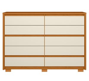 Cómoda Dueto 10 cajones café/beige