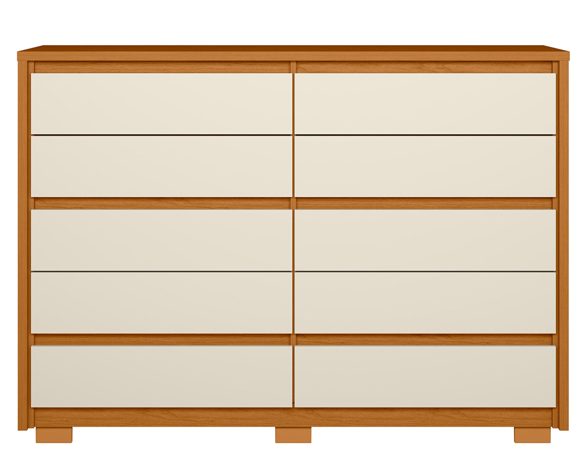VekkaHome Cómoda Dueto 10 cajones café/beige