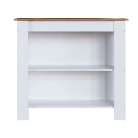 Isla cocina/comedor blanco/miel