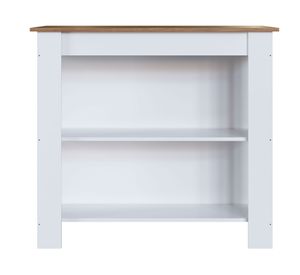 Isla cocina/comedor blanco/miel