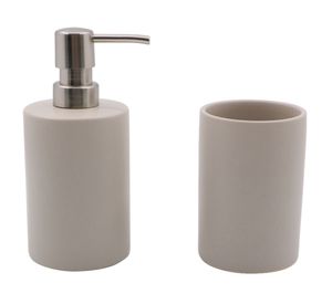 Accesorios baño Liso arena 2 piezas