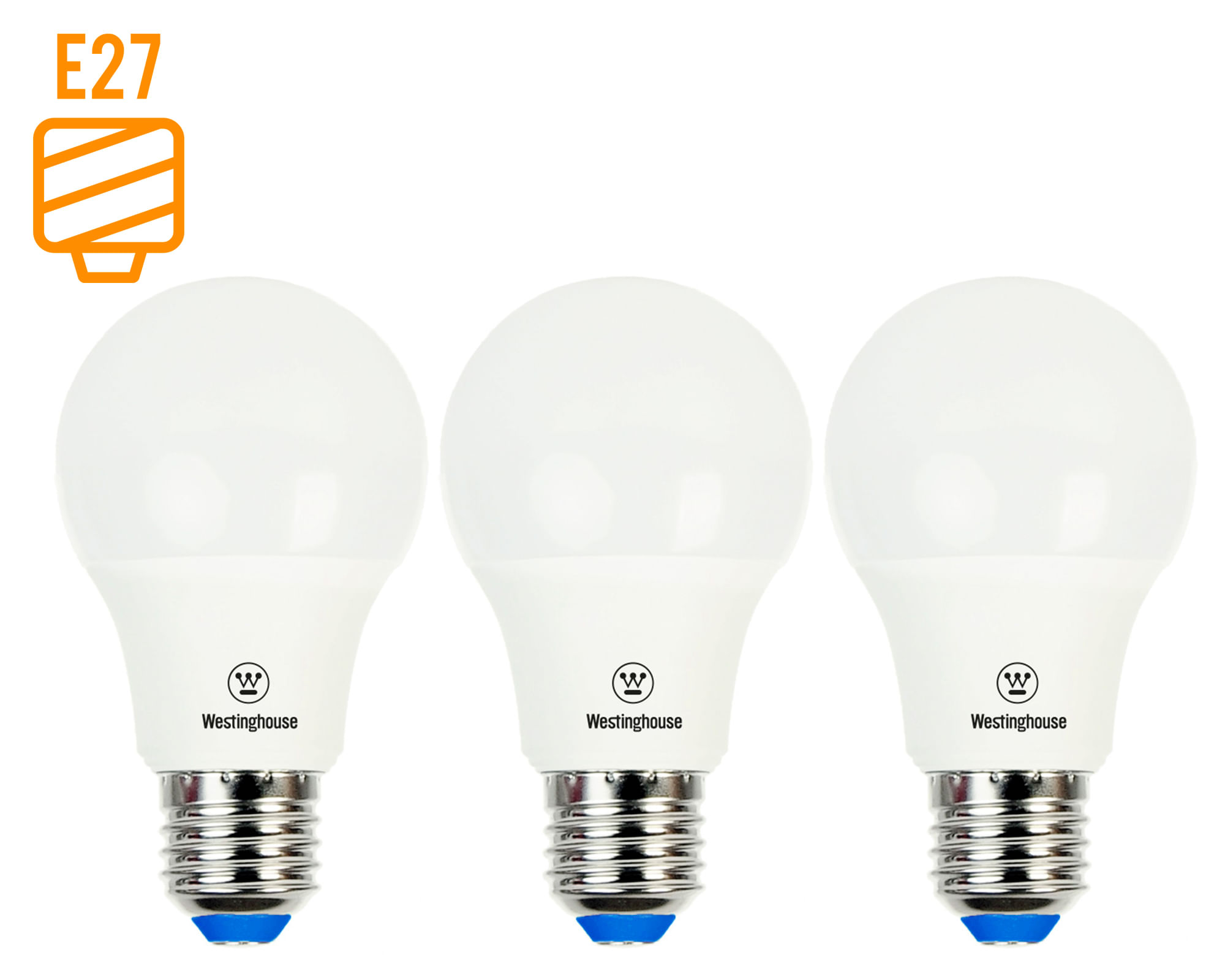 Ampolleta LED 9W E27 luz día Bola 3 unidades