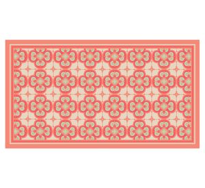 Alfombra de cocina 50x90 cm Flor Árabe coral