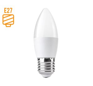 Ampolleta led vela 5W E27 luz cálida A55