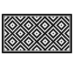 Alfombra de cocina Rombos PVC negro 50x90 cm
