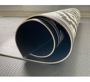 Alfombra de cocina Rombos PVC negro 50x90 cm