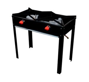 Anafe bajo 2 quemadores gas licuado negro acero