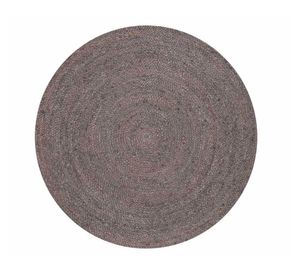 Alfombra redonda Gobi yute gris oscuro 160x160 cm