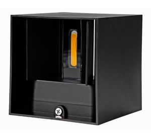 Aplique LED 6W luz cálida Cuadrado negro