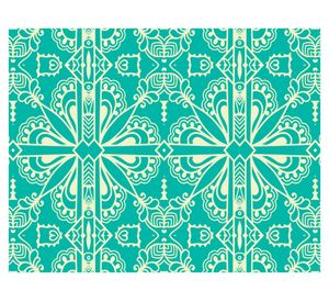Alfombra de cocina 40x60 cm Mandala tradicional verde esmeralda