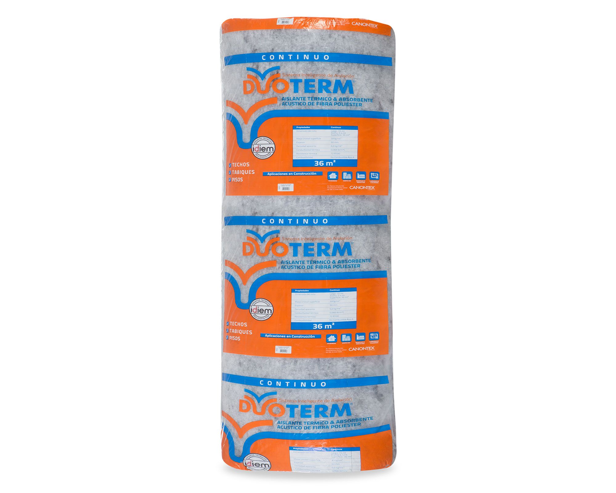 Aislante Térmico 300g 50x2400mmx15mm 36m2 Duoterm