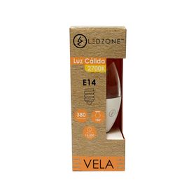 Ampolleta LED 4W E14 luz cálida vela Ledzone