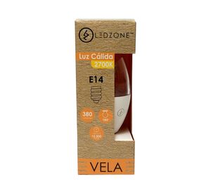 Ampolleta LED 4W E14 luz cálida vela Ledzone