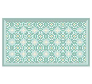 Alfombra de cocina Flor Árabe PVC turquesa 50x90 cm