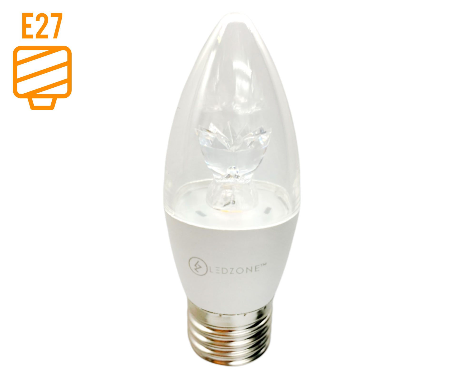 Ampolleta LED 4W E27 luz cálida vela Ledzone